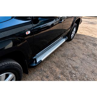 Боковые Подножки Allmond Grey (2 шт., Алюминий) Volkswagen Amarok 2010-2022 гг. фото 1