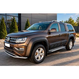 Боковые Подножки Allmond Grey (2 шт., Алюминий) Volkswagen Amarok 2010-2022 гг. фото 2