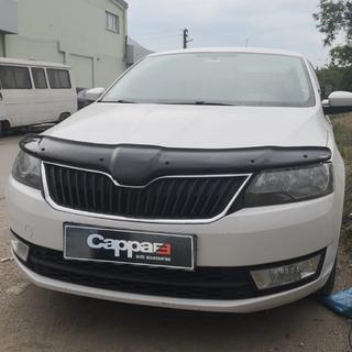 Дефлектор капота (EuroCap) Skoda Rapid 2012-2019 гг. фото 1