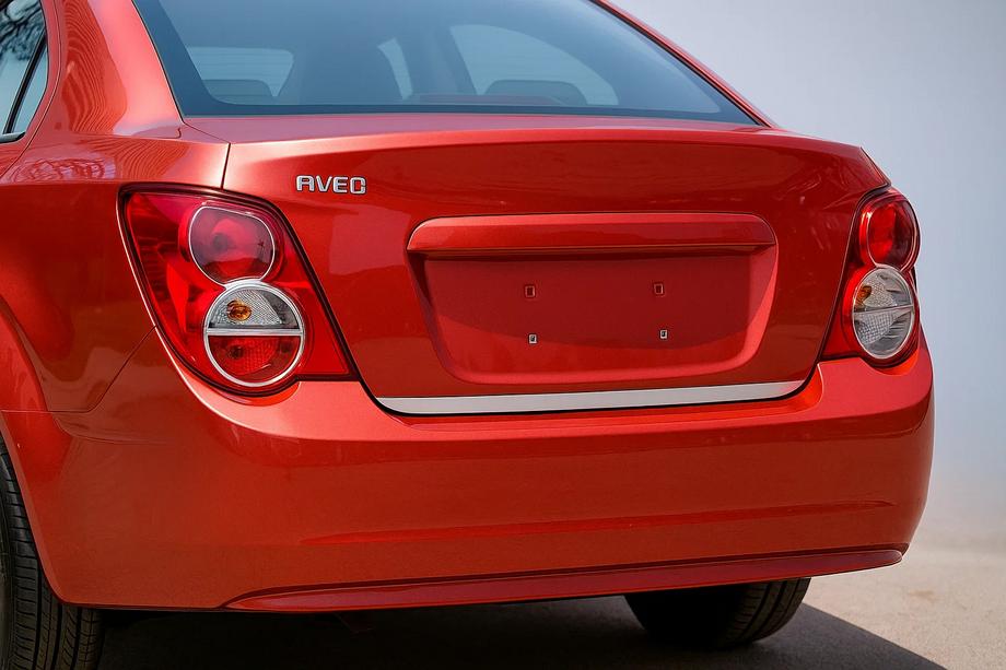 Chevrolet Aveo T300 2011-2020 гг. Накладка на багажник нержавейка (Sedan) Image