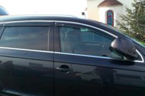 Audi Q7 2005-2015 гг. Ветровики с хромированным молдингом (4 шт, HIC) фото 2