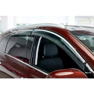Ветровики с хромированным молдингом (4 шт, HIC) Audi Q7 2015–2026 гг. фото 4