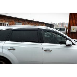 Ветровики с хромированным молдингом (4 шт, HIC) Audi Q7 2015–2026 гг. фото 2