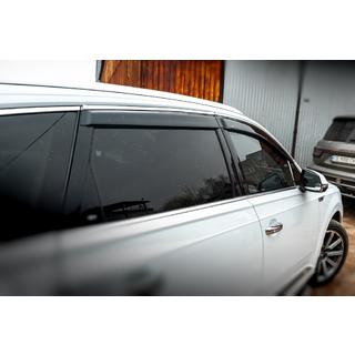 Ветровики с хромированным молдингом (4 шт, HIC) Audi Q7 2015–2026 гг. фото 3