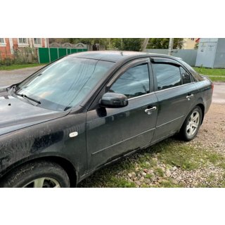 Ветровики на окна (4 шт, HIC) Hyundai Sonata NF 2004-2009 гг. фото 2