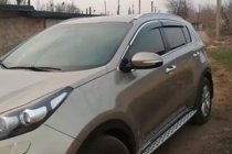 Kia Sportage 2015-2021 гг. Ветровики с хромированным молдингом (4 шт, HIC) фото 3