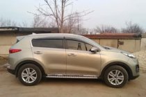 Kia Sportage 2015-2021 гг. Ветровики с хромированным молдингом (4 шт, HIC) фото 4