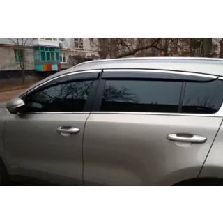 Ветровики с хромированным молдингом (4 шт, HIC) фото 1