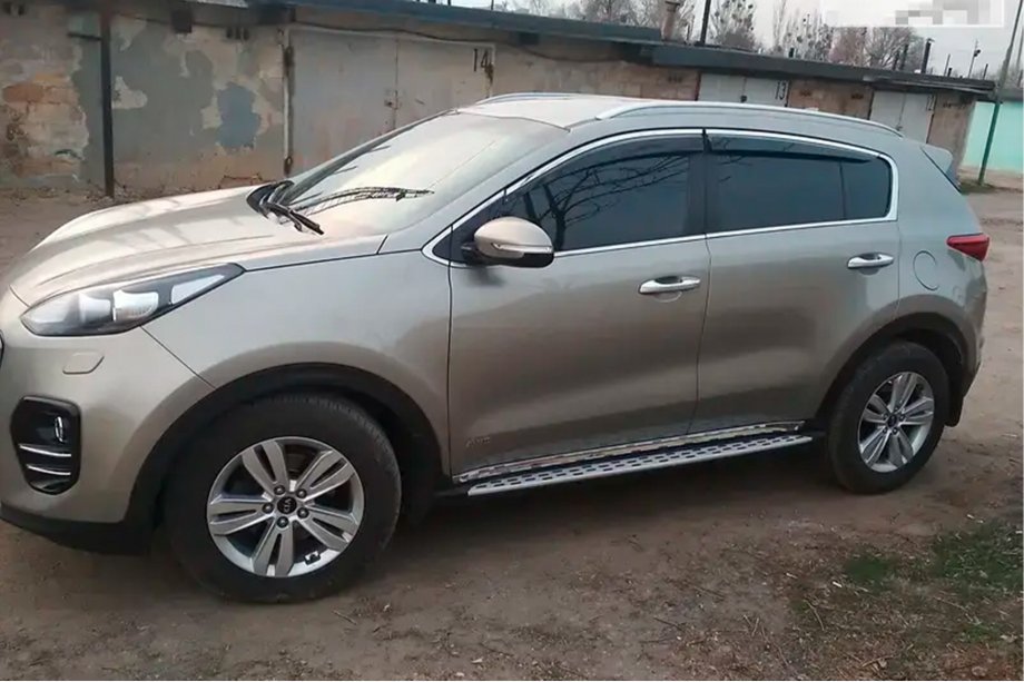 Kia Sportage 2015-2021 гг. Ветровики с хромированным молдингом (4 шт, HIC) Фото 5