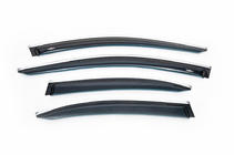 Mercedes C-class W205 2014-2021 гг. Ветровики с хромированным молдингом SD (4 шт, HIC) фото 2