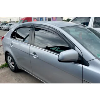 Ветровики на окна (4 шт, HIC) Mitsubishi Lancer X 2008- гг. фото 4