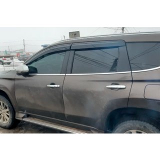 Ветровики на окна (4 шт, HIC) Mitsubishi Pajero Sport 2015- гг. фото 2