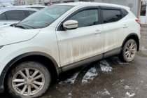 Nissan Qashqai 2014-2021 гг. Ветровики с хромированным молдингом (4 шт, HIC) фото 5