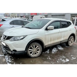 Ветровики с хромированным молдингом (4 шт, HIC) Nissan Qashqai 2014-2021 гг. фото 4