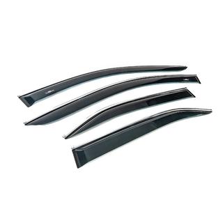 Ветровики с хромированной молдингом (EU, 4 шт, HIC) Toyota Camry 2006-2011 гг. фото 3