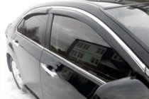 Toyota Camry 2011–2017 гг. Ветровики с хромированной накладкой (2011-2017 EU / 2011-2014 USA, 4 шт, HIC) фото 9