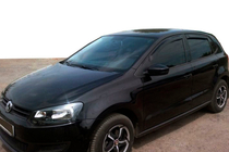 Volkswagen Polo 2010-2017 гг. Ветровики HB (4 шт, HIC) фото 3