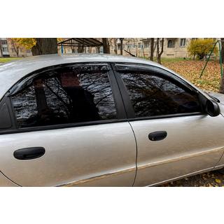 Ветровики на окна (4 шт, HIC) Daewoo Lanos 1998-2017 гг. фото 2