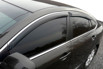 Ford Mondeo 2014-2022 гг. Ветровики с хромированным молдингом (4 шт, HIC) фото 1