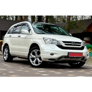 Ветровики с хромированным молдингом (4 шт, HIC) Honda CRV 2007-2011 гг. фото 2
