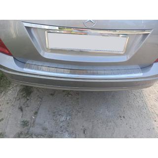 Накладка на задний бампер (SW, глянец, нержавейка) Mercedes C-class W204 2007-2015 гг. фото 1