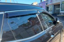 Hyundai Santa Fe 3 2012-2018 гг. Ветровики с хромированным молдингом (4 шт, HIC) фото 2