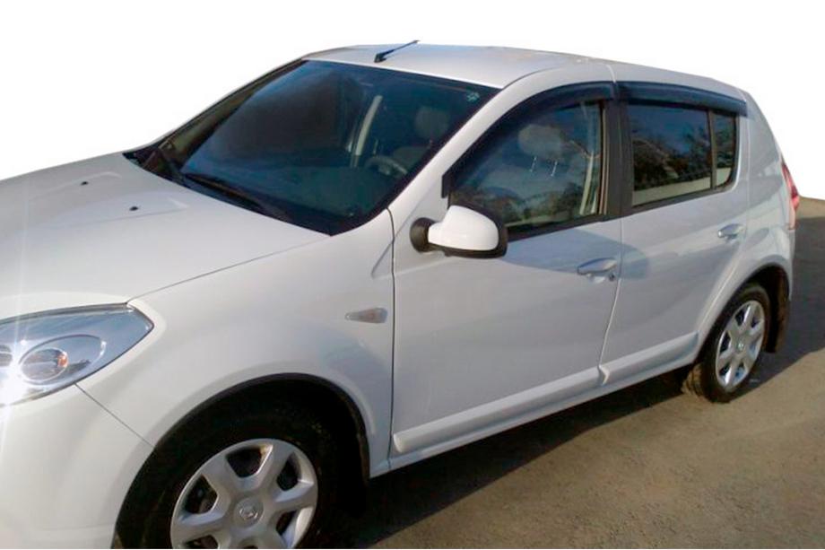 Renault Sandero 2007-2013 гг. Ветровики на окна (4 шт, HIC) Image
