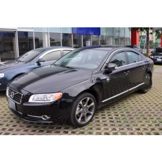 Ветровики с хромированным молдингом (4 шт, HIC) Volvo S80 2006-2016 гг. фото 2