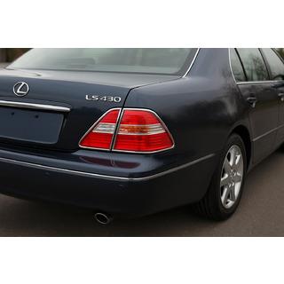 Хромированные накладки на задние фонари (2 шт., пластик) Lexus LS 2001-2006 гг. фото 1