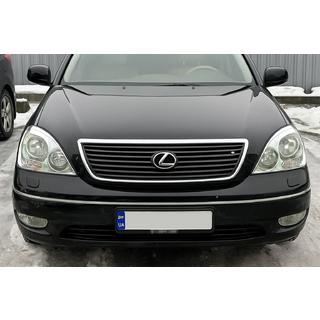 Хром Накладки на Фары (2 шт., Пластик) Lexus LS 2001-2006 гг. фото 1