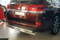 Toyota Land Cruiser 200 2007-2021 гг. Задняя защита AK002-double (2 шт., нержавейка) фото 3