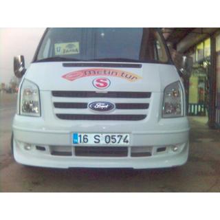 Накладка на передний бампер (2006-2014, с решеткой) Ford Transit 2000–2014 гг. фото 4