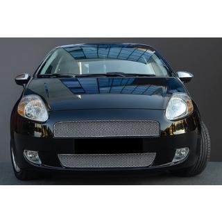 Накладки на решетку радиатора (2 шт., нержавейка) Fiat Punto Grande/EVO 2006-2018 гг. фото 1