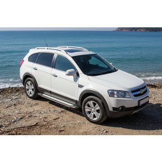Боковые Подножки Rainbow (2 шт., Алюминий) Chevrolet Captiva 2006-2019 гг. фото 1