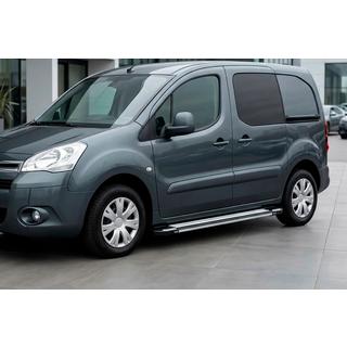 Боковые Подножки Rainbow (2 шт., Алюминий) Peugeot Partner Tepee 2008-2018 гг. фото 1