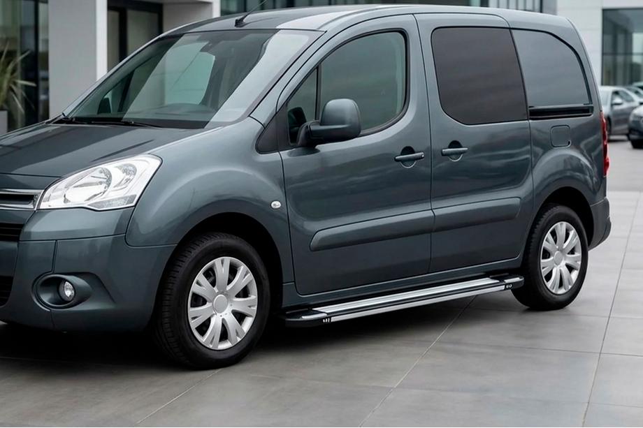 Peugeot Partner Tepee 2008-2018 гг. Боковые Подножки Rainbow (2 шт., Алюминий) Image