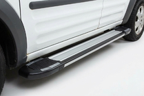 Ford Connect 2010-2013 гг. Боковые пороги Rainbow (2 шт., алюминий) фото 1