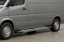 Volkswagen LT 1995-2006 гг. Боковые Подножки Rainbow (2 шт., Алюминий) фото 1