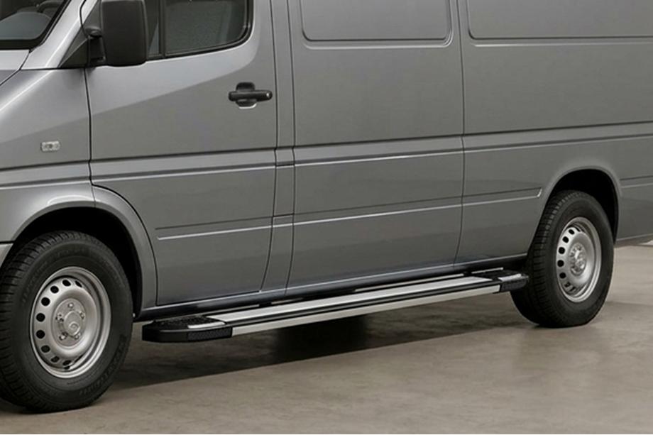 Volkswagen LT 1995-2006 гг. Боковые Подножки Rainbow (2 шт., Алюминий) Image