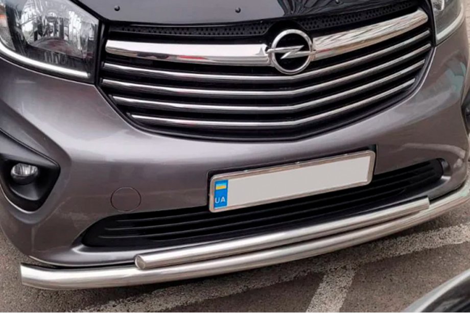 Opel Vivaro 2015-2019 гг. Передняя защита ST014 (нержавейка) Фото 4