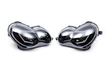 Mercedes C-class W203 2000-2007 гг. Передние фары с LED дневными ходовыми огнями (2 шт) Тёмные фото 7