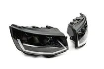 Volkswagen T6 2015-2024 гг. Передние фары с LED дневными ходовыми огнями Black (2015-2019, 2 шт.) фото 5