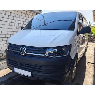 Передние фары с LED дневными ходовыми огнями Black (2015-2019, 2 шт.) Volkswagen T6 2015-2024 гг. фото 2