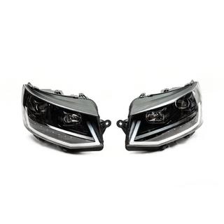 Передние фары с LED дневными ходовыми огнями Black (2015-2019, 2 шт.) Volkswagen T6 2015-2024 гг. фото 3
