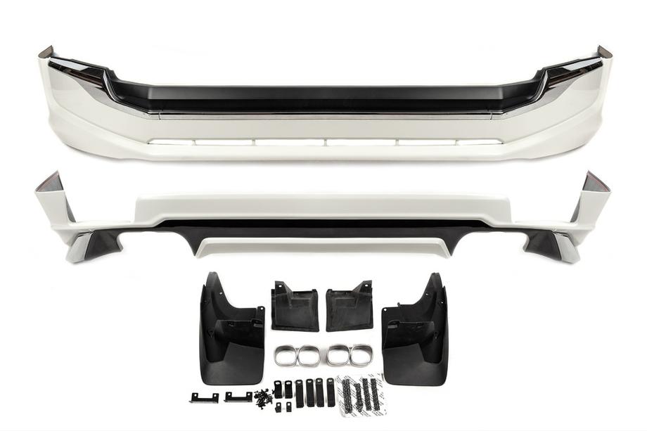 Toyota Land Cruiser Prado 150 2009-2023 гг. Накладки на передний и задний бампер Executive (2017-) Белый Image