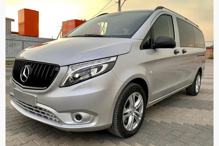 Mercedes Vito/V-class W447 2014- гг. Передняя решетка GT Panamericana Черная (2014-2023 для Vito W447) Фото 4