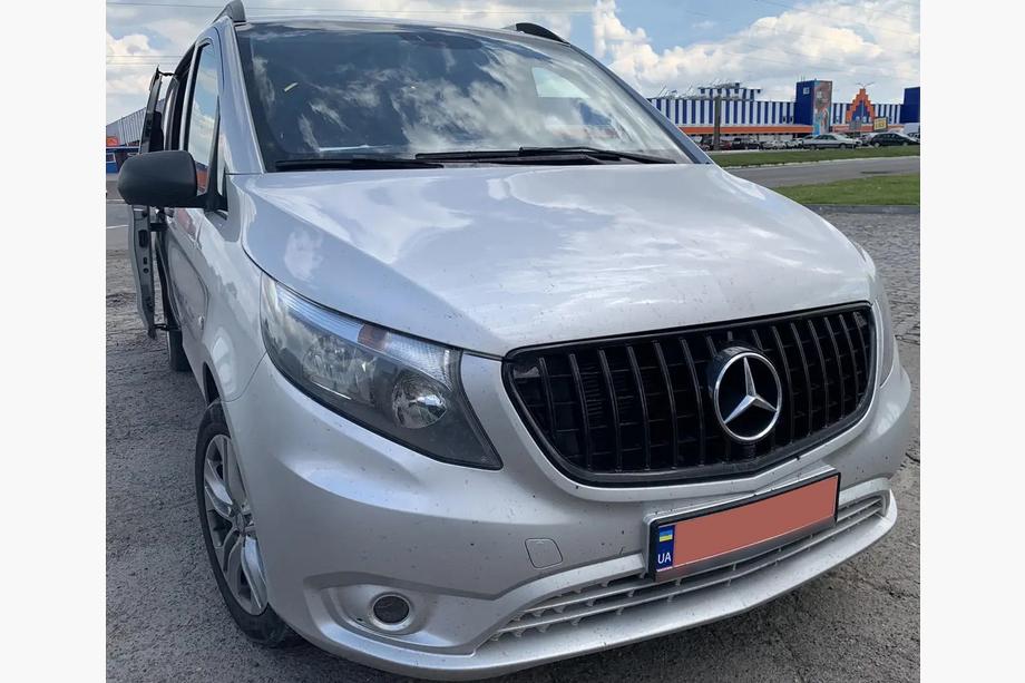 Mercedes Vito/V-class W447 2014- гг. Передняя решетка GT Panamericana Черная (2014-2023 для Vito W447) Фото 1