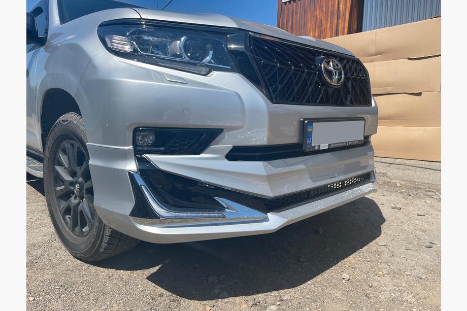 Toyota Land Cruiser Prado 150 2009-2023 гг. Накладки на передний и задний бампер Modelista V3-LED (2017-) Белый Фото 13