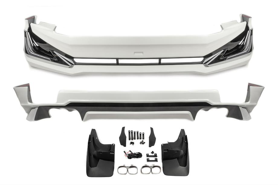 Toyota Land Cruiser Prado 150 2009-2023 гг. Накладки на передний и задний бампер Modelista V3-LED (2017-) Image