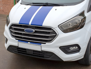 Ford Custom 2013-2022 гг. Хромированные Накладки на Решетку Радиатора 2018+ (4 шт., Нержавейка) фото 1